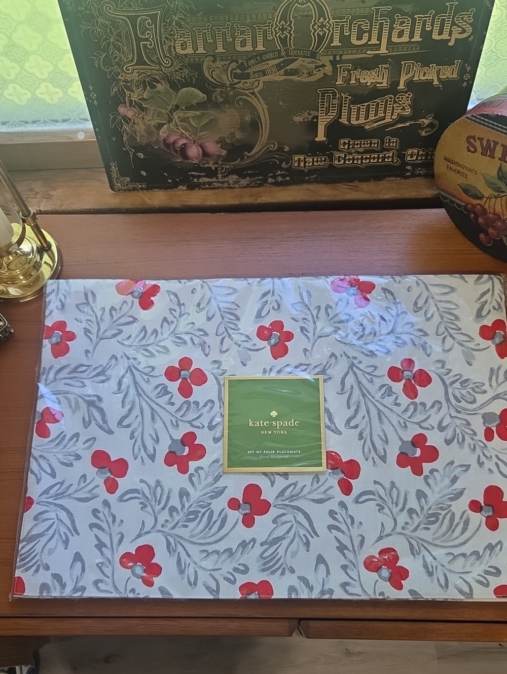 kate spade Red & Gray Floral Placemat Set Of 4